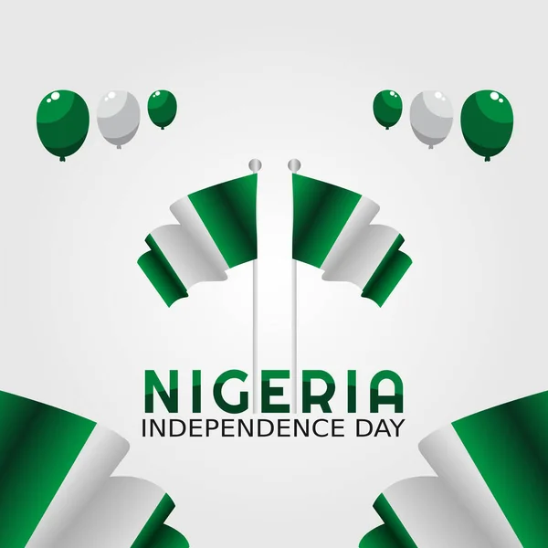 Gráfico Vetorial Dia Independência Nigéria Bom Para Celebração Dia Independência — Vetor de Stock