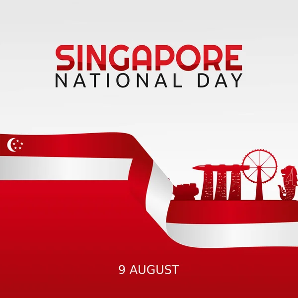 Gráfico Vetorial Dia Nacional Singapura Bom Para Celebração Dia Nacional — Vetor de Stock