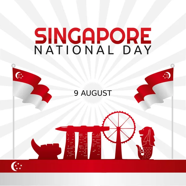 Graphique Vectoriel Singapour Fête Nationale Bonne Pour Célébration Fête Nationale — Image vectorielle