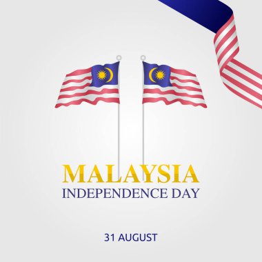 Malezya 'nın bağımsızlık gününün vektör grafiği Malezya' nın bağımsızlık kutlamaları için iyidir. düz dizayn. İlan tasarımı. Düz illüstrasyon.