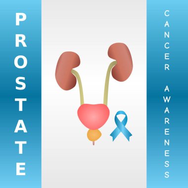 Prostat kanseri farkındalığının vektör grafiği prostat kanseri farkındalığı kutlamaları için iyidir. düz dizayn. Broşür tasarımı. Düz çizim. Prostat. kanser.