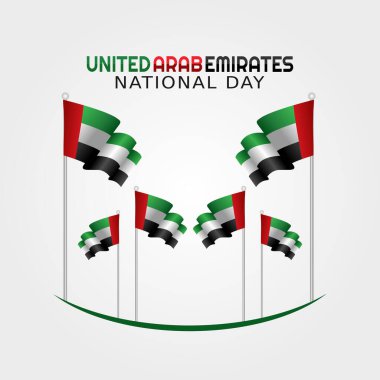 BAE Ulusal Günü 'nün vektör grafiği BAE Ulusal Günü kutlamaları için uygun. düz dizayn. Broşür tasarımı. Düz çizim. Ulusal gün. kutlama.