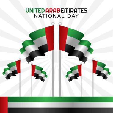 BAE Ulusal Günü 'nün vektör grafiği BAE Ulusal Günü kutlamaları için uygun. düz dizayn. Broşür tasarımı. Düz çizim. Ulusal gün. kutlama.