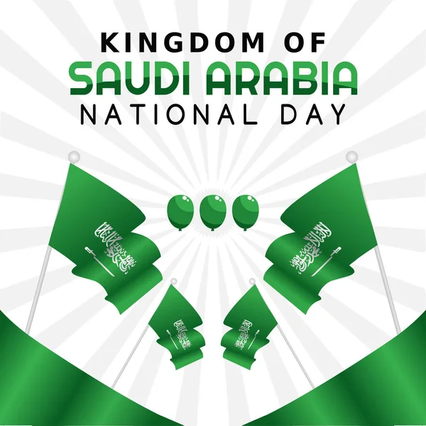 Gráfico Vetorial Dia Nacional Arábia Saudita Bom Para Celebração Dia — Vetor de Stock