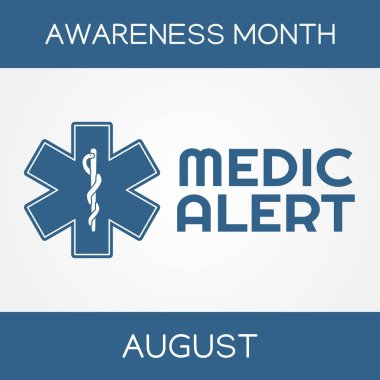 Tıbbi Uyarı Uyarı Ayının vektör grafiği Sağlıkçı Uyarı Kutlaması için uygun. düz dizayn. İlan tasarımı. Düz illüstrasyon.