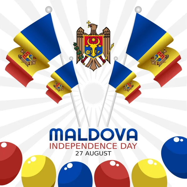 Gráfico Vetorial Dia Independência Maldávia Bom Para Celebração Dia Independência —  Vetores de Stock