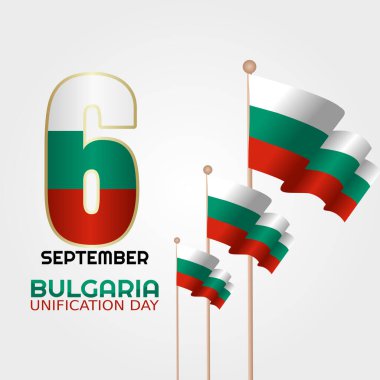 Bulgaristan 'ın birleşme gününün vektör grafiği Bulgaristan' ın birleşme günü için iyi. düz dizayn. İlan tasarımı. Düz illüstrasyon.