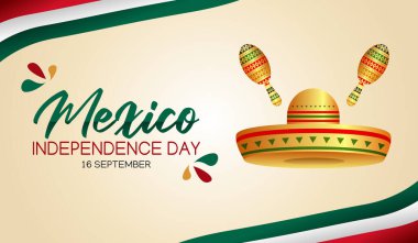 Meksika 'nın bağımsızlık gününün vektör grafiği Meksika' nın bağımsızlık günü için iyi. düz dizayn. İlan tasarımı. Düz illüstrasyon.