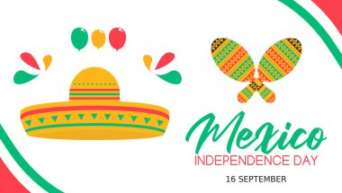 Meksika 'nın bağımsızlık gününün vektör grafiği Meksika' nın bağımsızlık günü için iyi. düz dizayn. İlan tasarımı. Düz illüstrasyon.