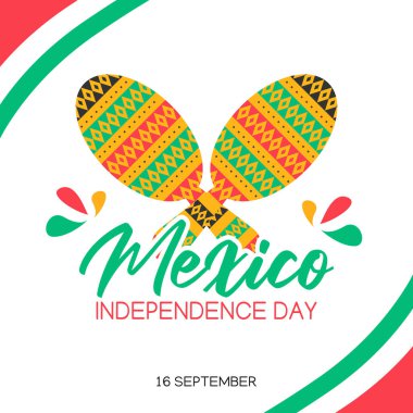 Meksika 'nın bağımsızlık gününün vektör grafiği Meksika' nın bağımsızlık günü için iyi. düz dizayn. İlan tasarımı. Düz illüstrasyon.