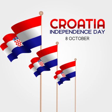 Hırvatistan 'ın bağımsızlık gününün vektör grafiği Hırvatistan' ın bağımsızlık günü kutlamaları için iyi. düz dizayn. İlan tasarımı. Düz illüstrasyon.