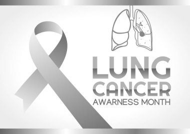 Akciğer kanseri farkındalığı ayının vektör grafiği akciğer kanseri farkındalığı ayı kutlamaları için iyidir. düz dizayn. İlan tasarımı. Düz illüstrasyon.