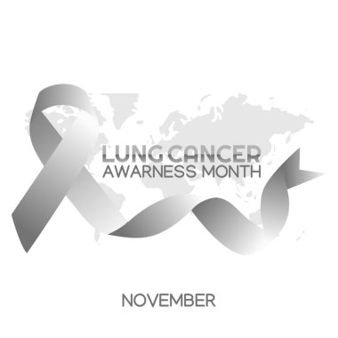 Akciğer kanseri farkındalığı ayının vektör grafiği akciğer kanseri farkındalığı ayı kutlamaları için iyidir. düz dizayn. İlan tasarımı. Düz illüstrasyon.