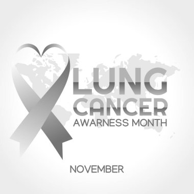 Akciğer kanseri farkındalığı ayının vektör grafiği akciğer kanseri farkındalığı ayı kutlamaları için iyidir. düz dizayn. İlan tasarımı. Düz illüstrasyon.