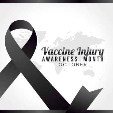 Aşı hasarı farkındalığı ayının vektör grafiği aşı yaralanması farkındalığı ayı ayı kutlamaları için iyidir. düz dizayn. İlan tasarımı. Düz illüstrasyon.