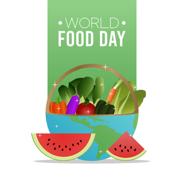 Vector graphic of world food day good for world food day celebration. flat design. flyer design.flat illustration.