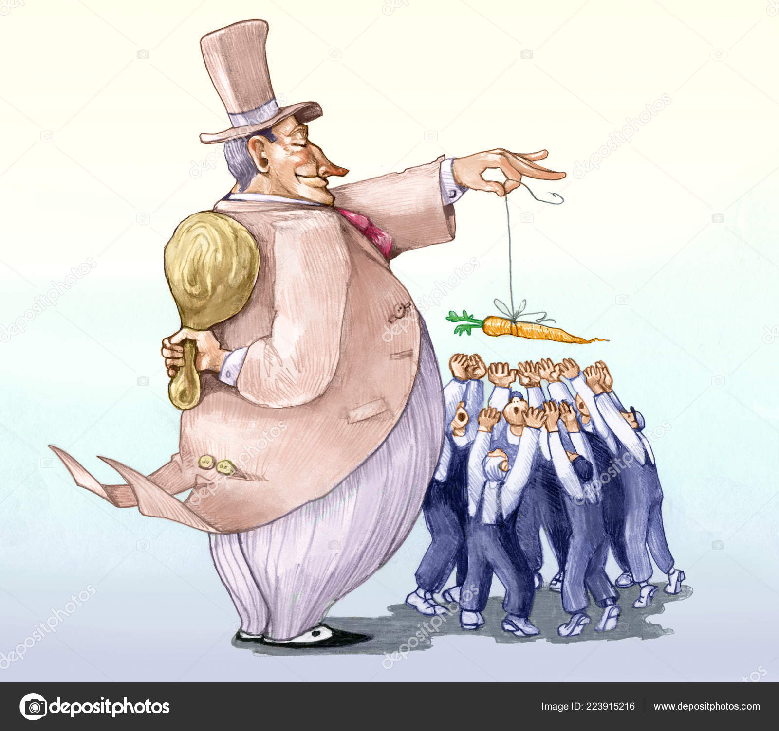 Rich Master Attracts Workers Carrot Hides Big Baton Political Cartoon Stock Photo by ©nuvolanevicata 223915216 Rich Master Attracts Workers Carrot Hides Big Baton Political Cartoon Stock Photo by ©nuvolanevicata 223915216