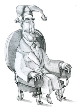 baş ozan şapka ile bir siyasi lider sırıtır