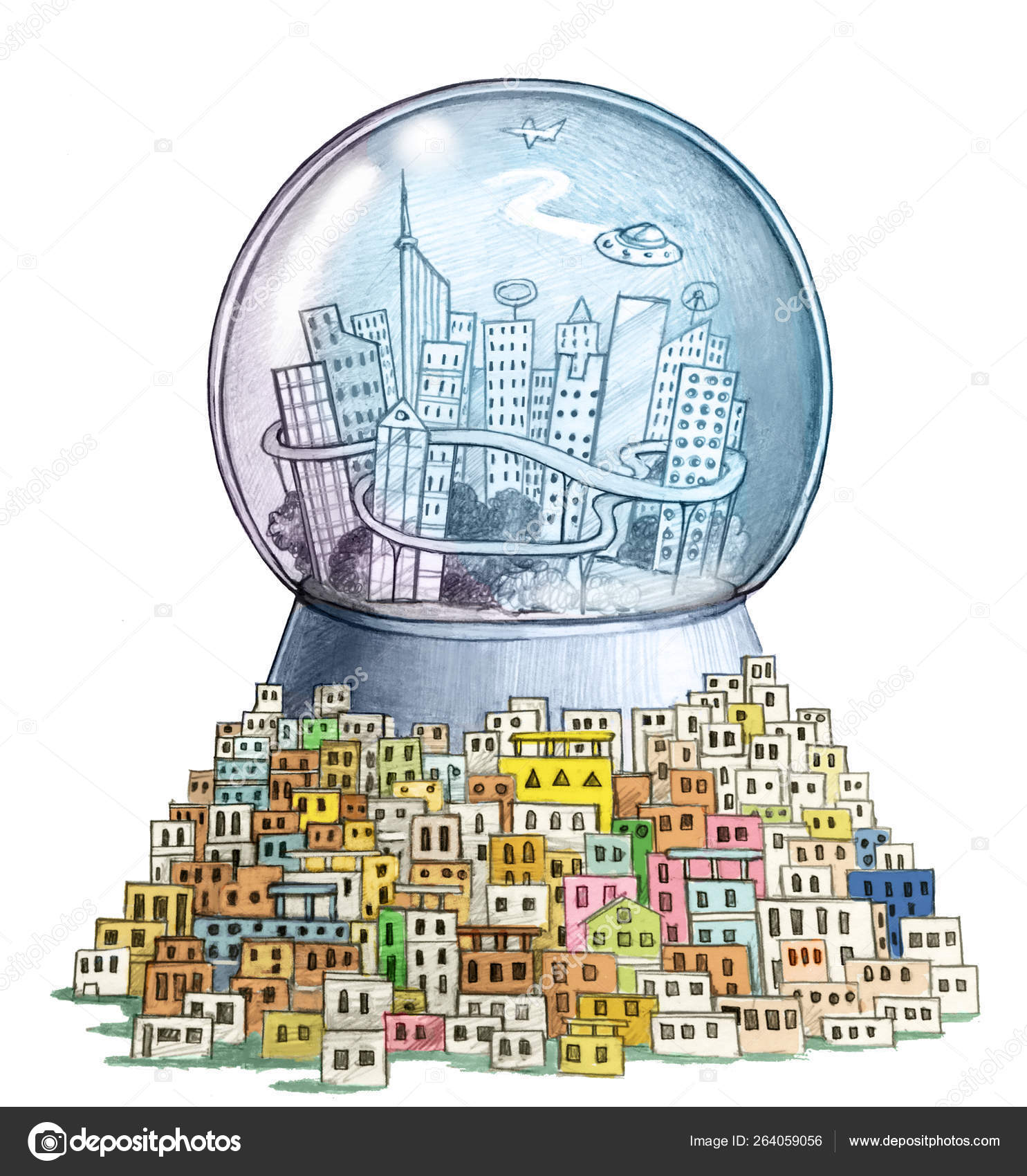 Smart City Concept Hand Drawn Smartphone With Modern City Scape Little  Model Of City With Skyscrapers Isolated Vector Illustration Royalty Free  SVG Cliparts Vectors And Stock Illustration Image 99776801