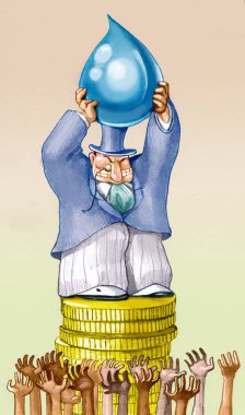 su ve bankacı bir damla için yalvarıyor