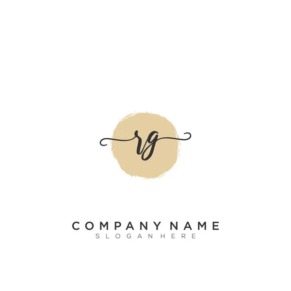 Carta Inicial Firma Caligrafía Logo Vector — Vector de stock