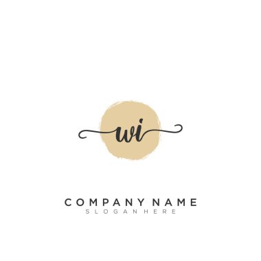 İlk harf WI İmza El yazısı Logo Vektörü