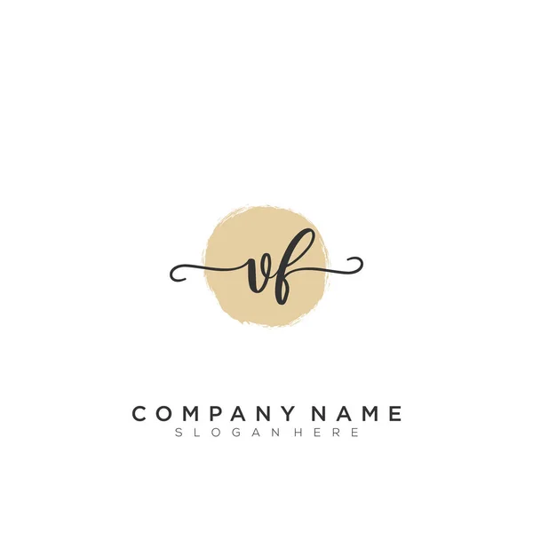 Carta Inicial Firma Caligrafía Logo Vector — Vector de stock