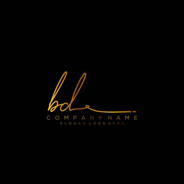 İlk harf BD İmza El yazısı Logo Vektörü