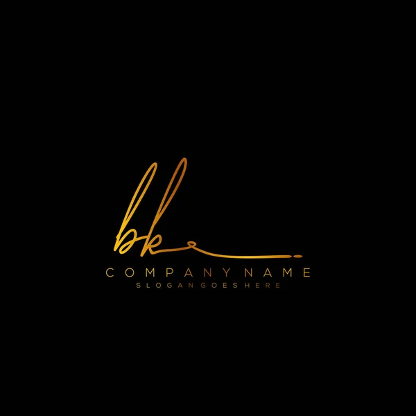 Carta Inicial Firma Caligrafía Logo Vector — Vector de stock