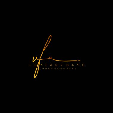 İlk harf VF İmza El yazısı Logo Vektörü