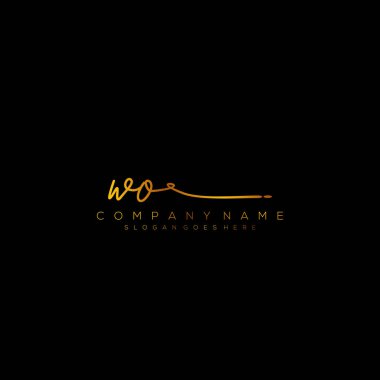 İlk harf WO İmza El yazısı Logo Vektörü