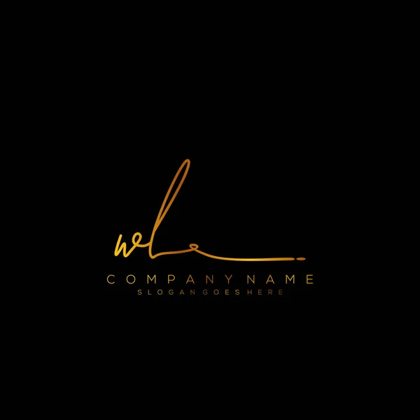 Carta Inicial Firma Caligrafía Logo Vector — Vector de stock