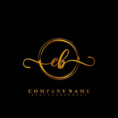 E B EB İlk el yazısı logo şablonu vektörü