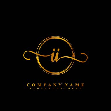 İlk el yazısı logo şablonu vektörü