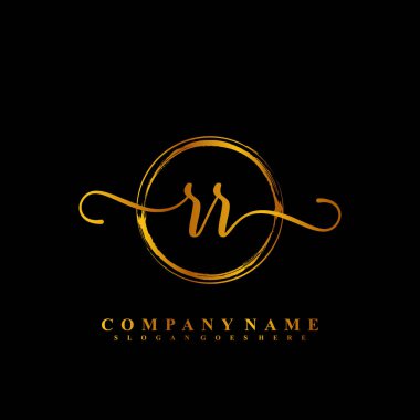 R R R R İlk el yazısı logo şablonu vektörü