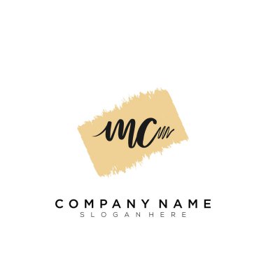 Harf Mc İmza Logo Şablonu Vektörü