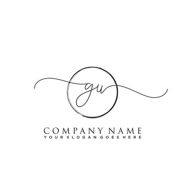 İlk harf GU İmza El yazısı Logo Vektörü