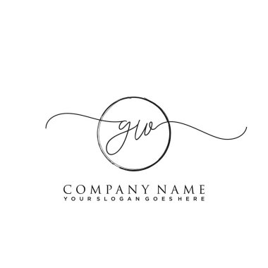 İlk harf GW İmza El yazısı Logo Vektörü