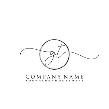 İlk harf GT İmza El yazısı Logo Vektörü