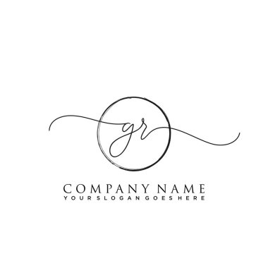 İlk harf GR İmza El yazısı Logo Vektörü