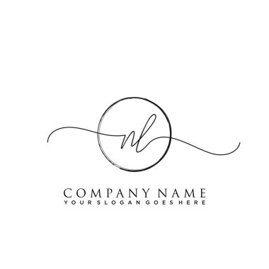 İlk harf NL İmza El yazısı Logo Vektörü