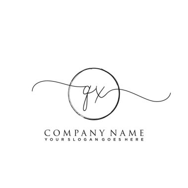 İlk harf QX İmza El yazısı Logo Vektörü