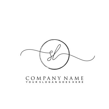 İlk harf SL İmza El yazısı Logo Vektörü