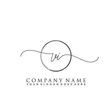 İlk harf VI İmza El yazısı Logo Vektörü
