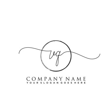 İlk harf VQ İmza El yazısı Logo Vektörü