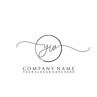 İlk harf YW İmza El yazısı Logo Vektörü