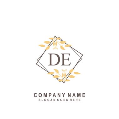 İlk harf DE güzellik el yazısı imza logo vektörü