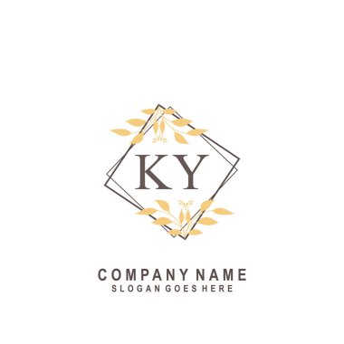 İlk harf KY güzellik el yazısı imza logo vektörü