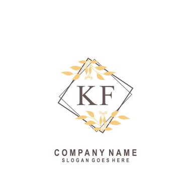 İlk harf KF güzellik el yazısı imza logo vektörü