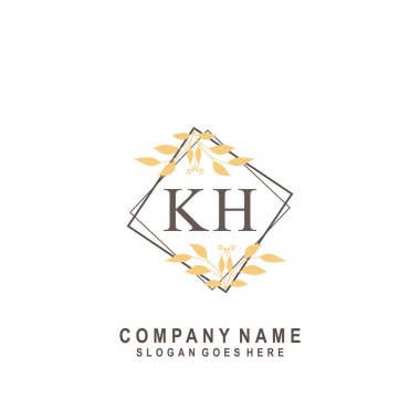 İlk harf KH güzellik el yazısı imza logo vektörü